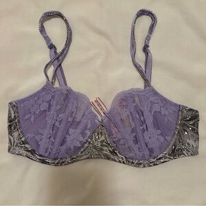 Victoria's Secret Lavender Lace and Silver Embellished Underwire Bra